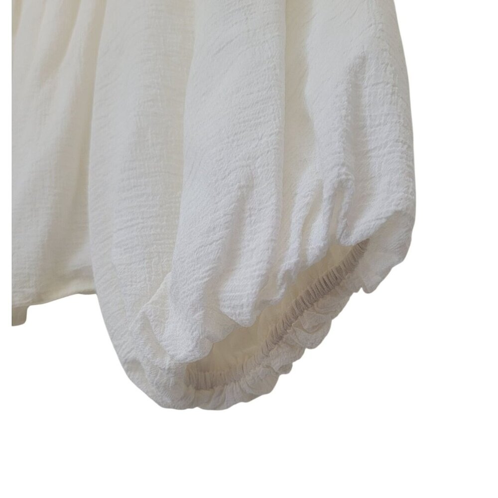 ASTR The Label Balboa Off-Shoulder White Peasant Top Blouse Women's Small - Picture 3 of 5